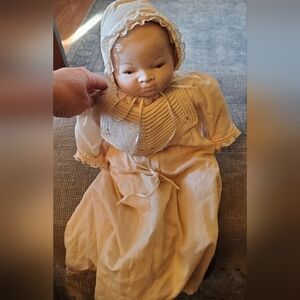 Vintage Baby Doll in Cream Dress Grace S Putnman German Bisque